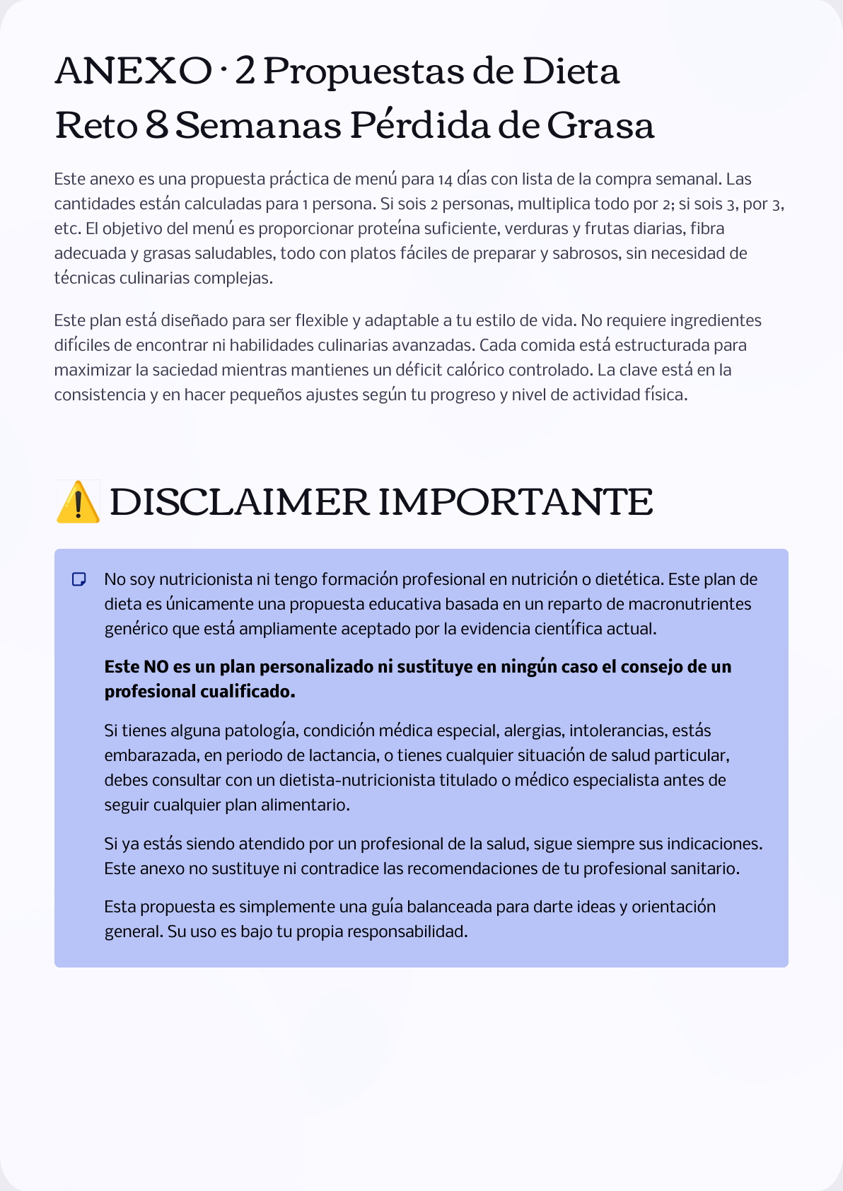 Reto 8 Semanas · Pérdida de Grasa (Mujer · Gimnasio) - Imagen 8