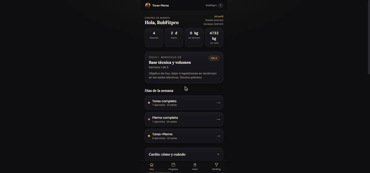 Captura de la app Torso-Pierna